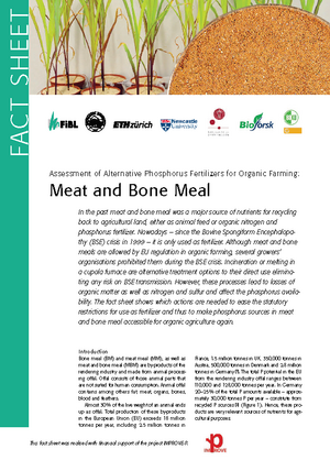 Assessment of Alternative Phosphorus Fertilizers for Organic Farming: Meat and Bone Meal