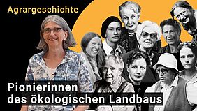 Titelbild des Videos: Mathilde Schmitt und im Hintergrund die Gesichter von weiteren 10 Pionierinnen