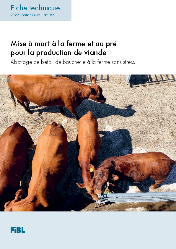 Cover: Mise à mort à la ferme et au pré pour la production de viande