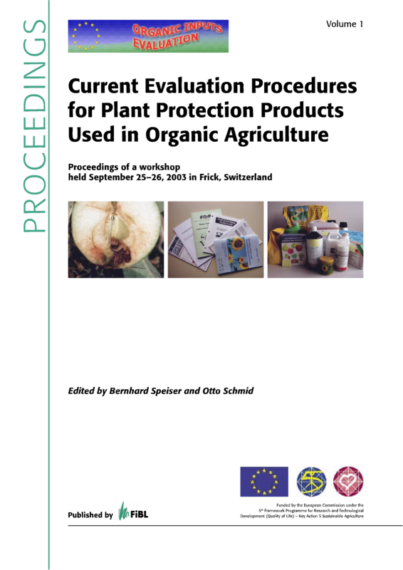 Cover: Current Evaluation Procedures for Plant Protection Products Used in Organic Agriculture