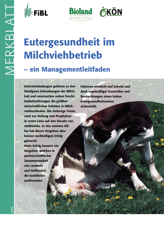 Cover: Eutergesundheit im Milchviehbetrieb