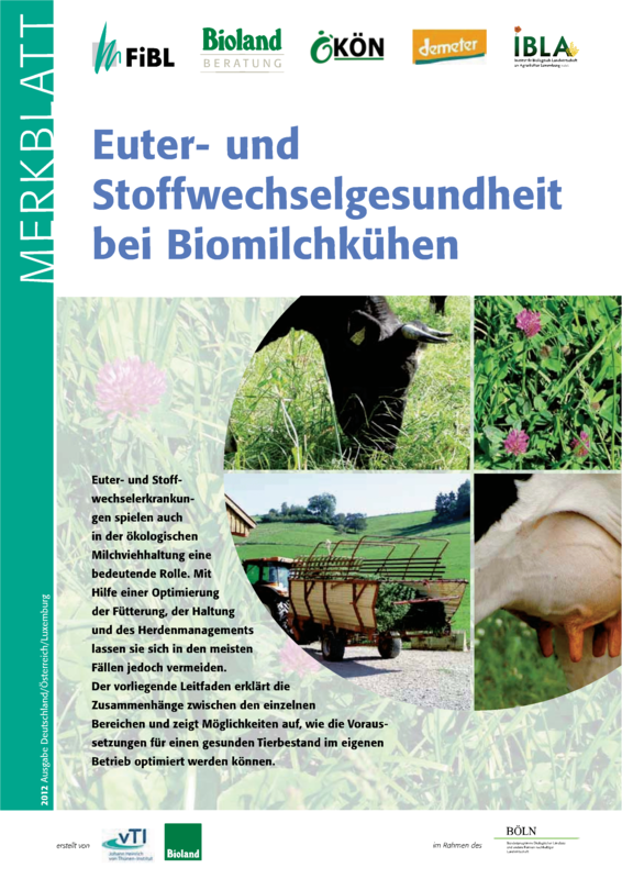 Cover: Euter- und Stoffwechselgesundheit bei Biomilchkühen