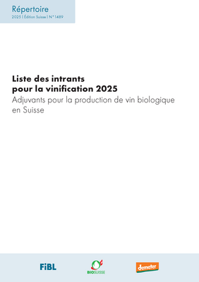 Liste des intrants pour la vinification 2025.