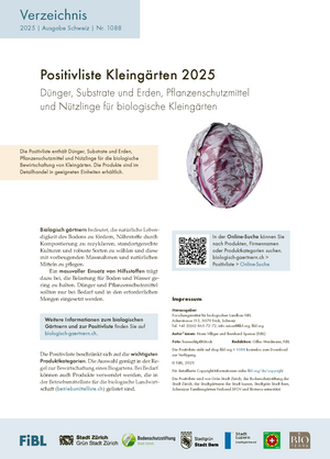 Positivliste Kleingärten 2025