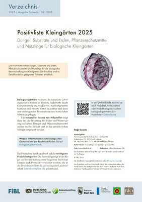 Cover: Positivliste Kleingärten.