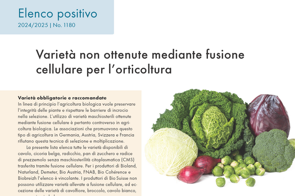 Cover: Varietà non ottenute mediante fusione cellulare per l’orticoltura.