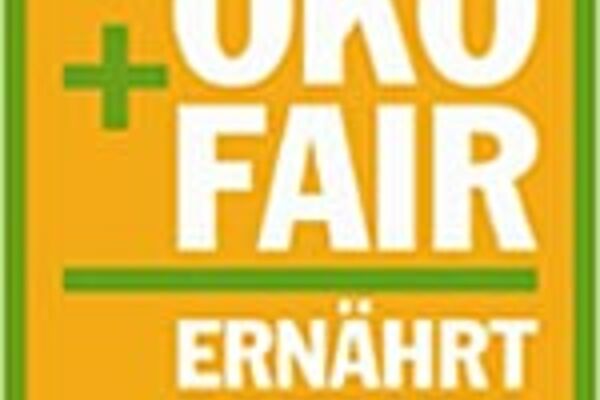 Logo der Kampagne "Öko + Fair ernährt mehr!"