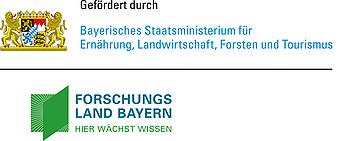 Logo Bayerisches Staatsministerium für Ernähung, Landwirtschaft, Forsten und Tourismus mit Forschungsland Bayern.