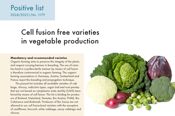 Cover: Cell fusion free varieties in vegetable production.