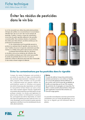 Éviter les résidus de pesticides dans le vin bio.