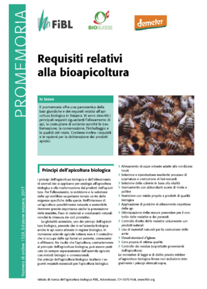 Esigenze relative all'apicoltura biologica